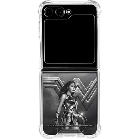 The Justice League (2017) Wonder Woman Poster Galaxy Z Flip6 Clear Case